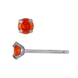Pendientes Acero Circonitas Naranja 4mm PAZ0033RHZN04