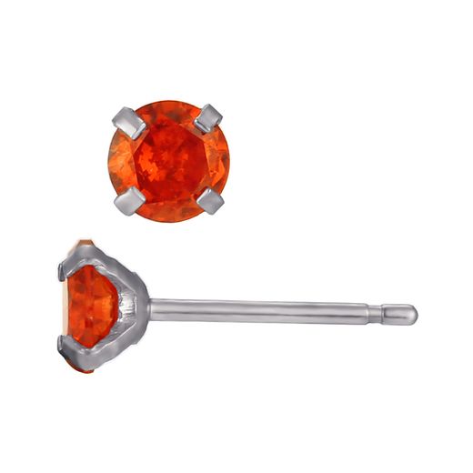 Pendientes Acero Circonitas Naranja 5mm PAZ0033RHZN05
