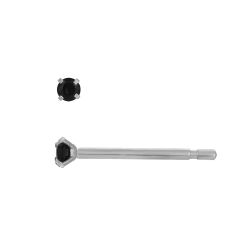 Pendientes Acero Circonitas Negras 2mm PAZ0033RHBK02