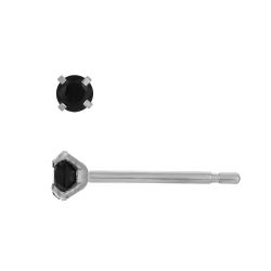 Pendientes Acero Circonitas Negras 3mm PAZ0033RHBK03