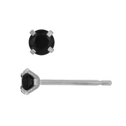 Pendientes Acero Circonitas Negras 4mm PAZ0033RHBK04