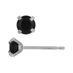 Pendientes Acero Circonitas Negras 5mm PAZ0033RHBK05