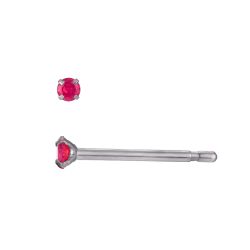 Pendientes Acero Circonitas Rubí 2mm PAZ0033RHZR02