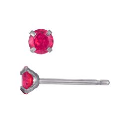 Pendientes Acero Circonitas Rubí 4mm PAZ0033RHZR04