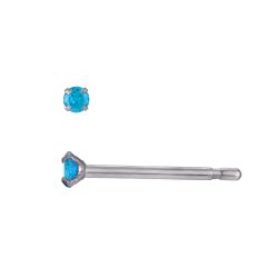 Pendientes Acero Circonitas Topacio Azul 2mm PAZ0033RHTA02