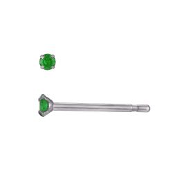 Pendientes Acero Circonitas Verdes 2mm PAZ0033RHZV02