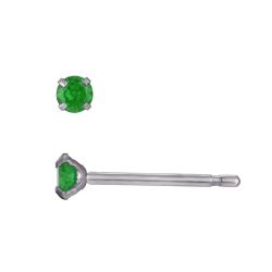 Pendientes Acero Circonitas Verdes 3mm PAZ0033RHZV03