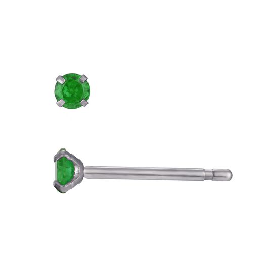 Pendientes Acero Circonitas Verdes 3mm PAZ0033RHZV03