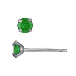 Pendientes Acero Circonitas Verdes 4mm PAZ0033RHZV04