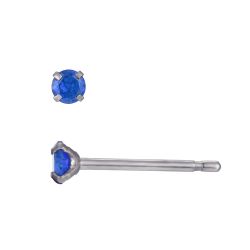 Pendientes Acero Circonitas Zafiro 2mm PAZ0033RHZF02