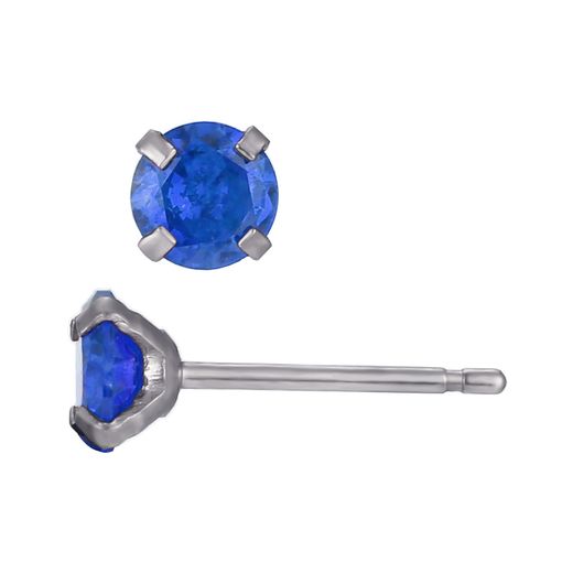 Pendientes Acero Circonitas Zafiro 4mm PAZ0033RHZF04