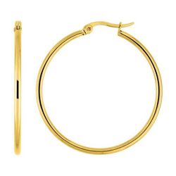 Pendientes Acero Dorado Argyor MRM Mujer (AC)435223 Aro Liso En Brillo