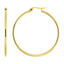 Pendientes Acero Dorado Argyor MRM Mujer (AC)435225 Aro Liso En Brillo