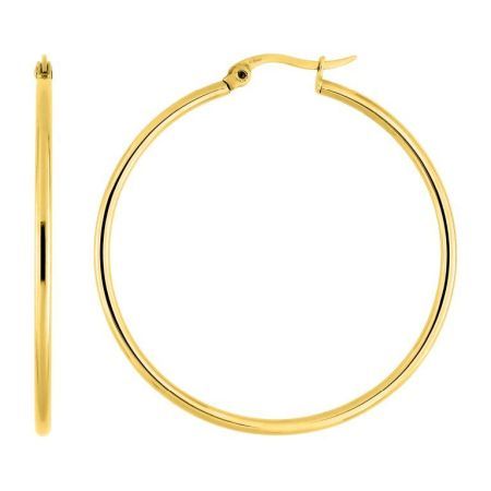 Pendientes Acero Dorado Argyor MRM Mujer (AC)435225 Aro Liso En Brillo