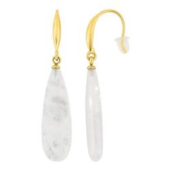 Pendientes Acero Dorado Argyor MRM Mujer (AC)435714 Colgante Piedra Cuarzo Blanco