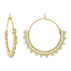 Pendientes Acero Dorado Argyor MRM Mujer (AC)435742 Aro Blanco Bicolor Azul