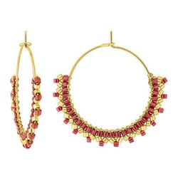 Pendientes Acero Dorado Argyor MRM Mujer (AC)435745 Aro Rojo