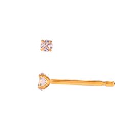 Pendientes Acero Dorado Circonitas 2mm PAZ0033DOXX02