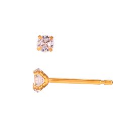 Pendientes Acero Dorado Circonitas 3mm PAZ0033DOXX03