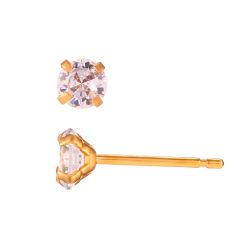 Pendientes Acero Dorado Circonitas 4mm PAZ0033DOXX04