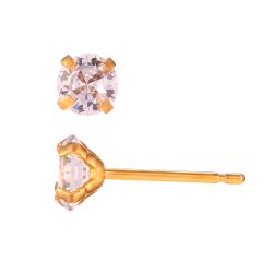 Pendientes Acero Dorado Circonitas 5mm PAZ0033DOXX05