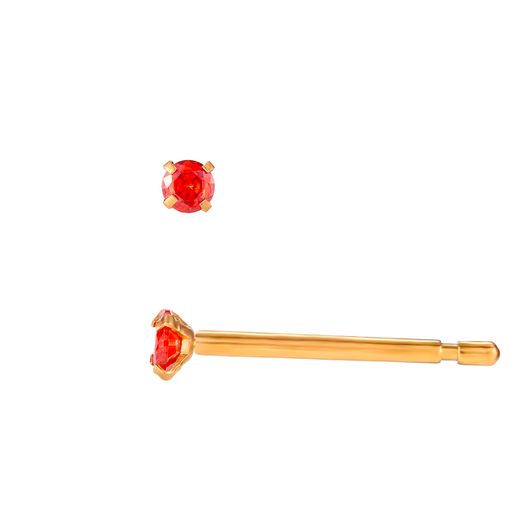 Pendientes Acero Dorado Circonitas Naranja 2mm PAZ0033DOZN02