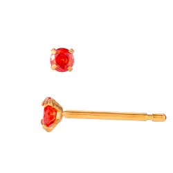 Pendientes Acero Dorado Circonitas Naranja 3mm PAZ0033DOZN03