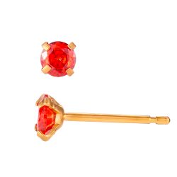 Pendientes Acero Dorado Circonitas Naranja 4mm PAZ0033DOZN04
