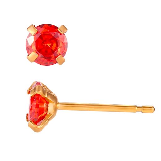 Pendientes Acero Dorado Circonitas Naranja 5mm PAZ0033DOZN05