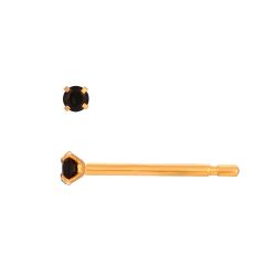 Pendientes Acero Dorado Circonitas Negras 2mm PAZ0033DOBK02