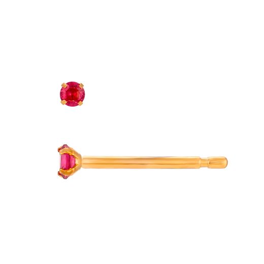 Pendientes Acero Dorado Circonitas Rubí 2mm PAZ0033DOZR02