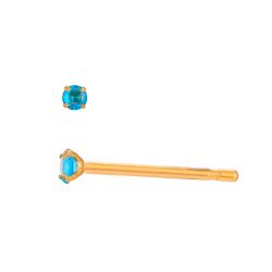 Pendientes Acero Dorado Circonitas Topacio Azul 2mm PAZ0033DOTA02