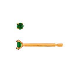 Pendientes Acero Dorado Circonitas Verdes 2mm PAZ0033DOZV02