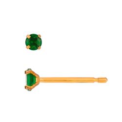 Pendientes Acero Dorado Circonitas Verdes 3mm PAZ0033DOZV03