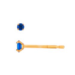 Pendientes Acero Dorado Circonitas Zafiro 2mm PAZ0033DOZF02
