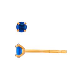 Pendientes Acero Dorado Circonitas Zafiro 3mm PAZ0033DOZF03