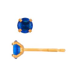 Pendientes Acero Dorado Circonitas Zafiro 4mm PAZ0033DOZF04