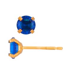 Pendientes Acero Dorado Circonitas Zafiro 5mm PAZ0033DOZF05