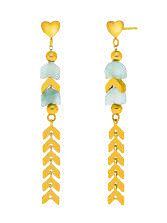 Pendientes Acero Dorado Marea C02101/AM Corazón C. Piedra Aventurina Verde