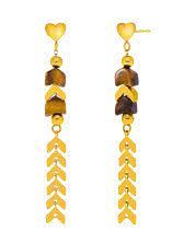 Pendientes Acero Dorado Marea C02101/AN Corazón C. Piedra Ojo De Tigre