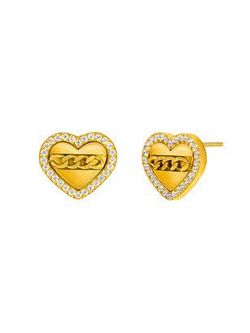 Pendientes Acero Dorado Marea C02101/AR Corazón Circonitas