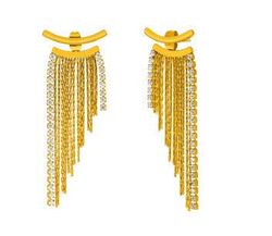 Pendientes Acero Dorado Marea Mujer C03101/AX Colgante Cadenas Circonitas