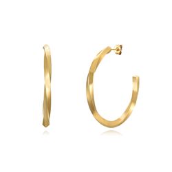Pendientes Acero Dorado Mujer 43mm PAL0090DO43 Aro Abierto Trenzado En Brillo