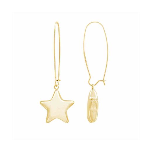 Pendientes Acero Dorado Mujer E26153GP Colgante Estrella En Brillo