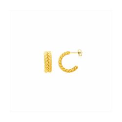 Pendientes Acero Dorado Mujer E27214GP Medio Aro Tejido En Brillo