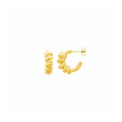 Pendientes Acero Dorado Mujer E27218GP Medio Aro Entorchado En Brillo