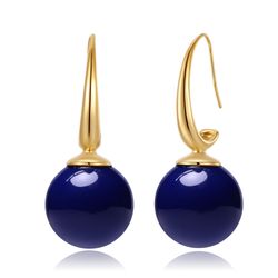 Pendientes Acero Dorado Mujer PAM0057DOLP Bola Piedra Mineral Lapislázuli