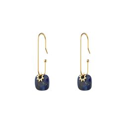 Pendientes Acero Dorado Mujer PAM0066DOLP Piedra Mineral Lapislázuli