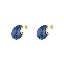 Pendientes Acero Dorado Mujer PAM0070DOEB Gota Piedra Mineral Enamel Azul