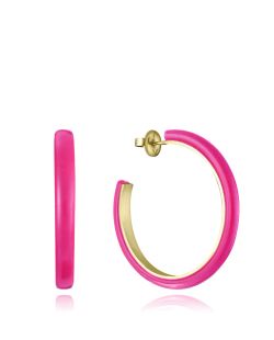 Pendientes Acero Dorado Viceroy 3,6cm 14147E01017 Aro Abierto Rosa